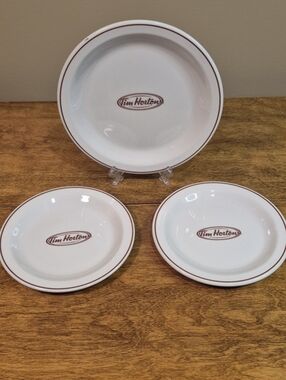TIM HORTONS Steelite Restaurant-ware Ceramic Plates with Logo, Set of 3